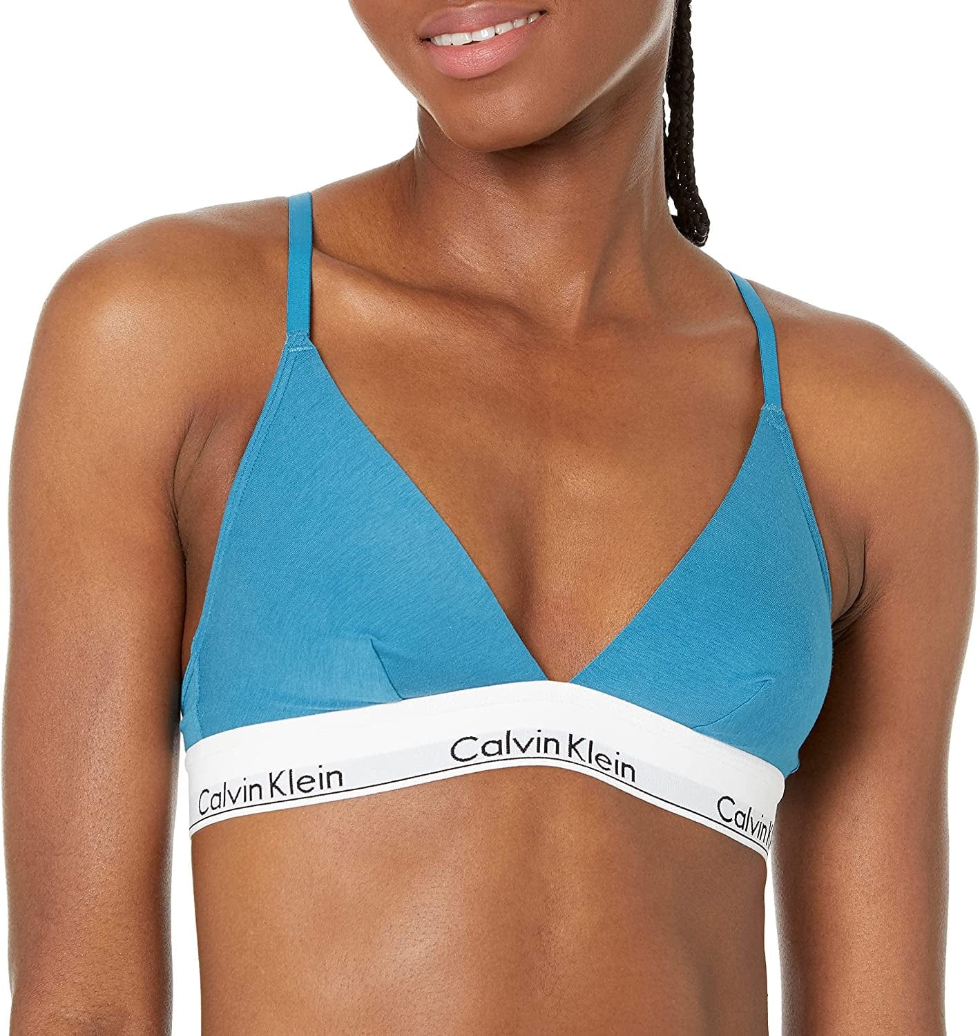 Calvin Klein Women'S Modern Cotton Triangle Bra Tapestry Teal / X-Small