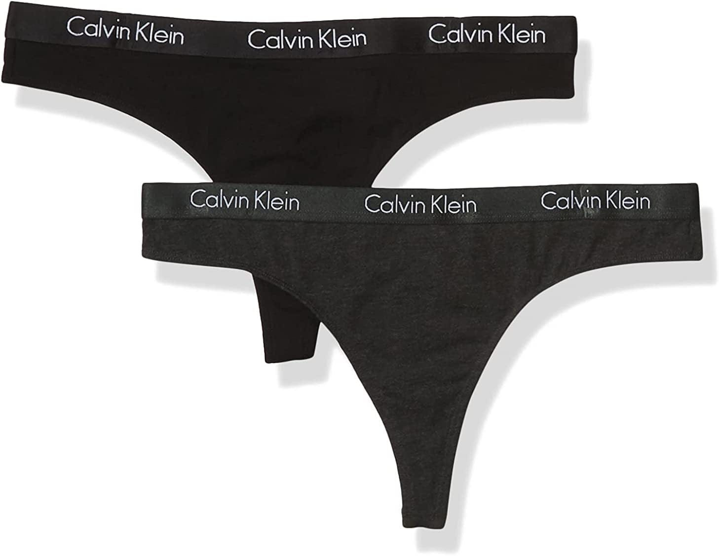 Calvin Klein Women'S Motive Cotton Multipack Thong Panty Charcoal Heather/Black / Medium