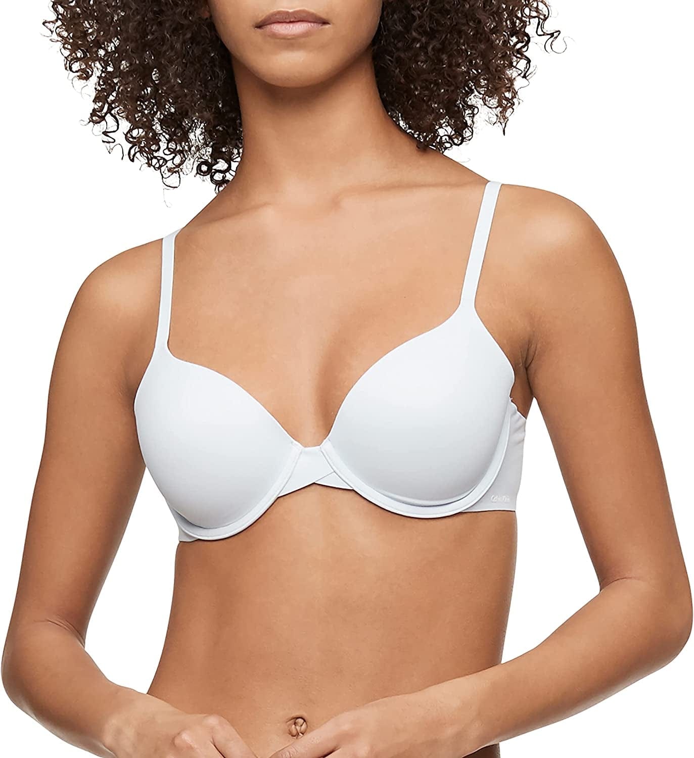 Calvin Klein Women'S Perfectly Fit Lightly Lined T-Shirt Bra with Memory Touch Polished Blue / 32C