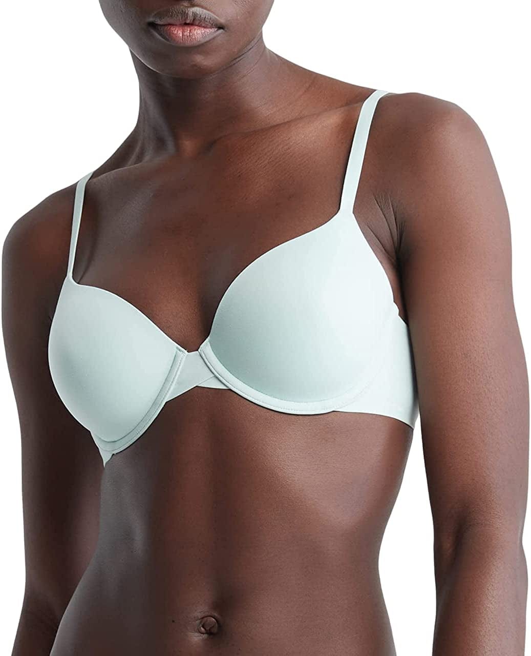 Calvin Klein Women'S Perfectly Fit Lightly Lined T-Shirt Bra with Memory Touch Aqua Blue / 32B