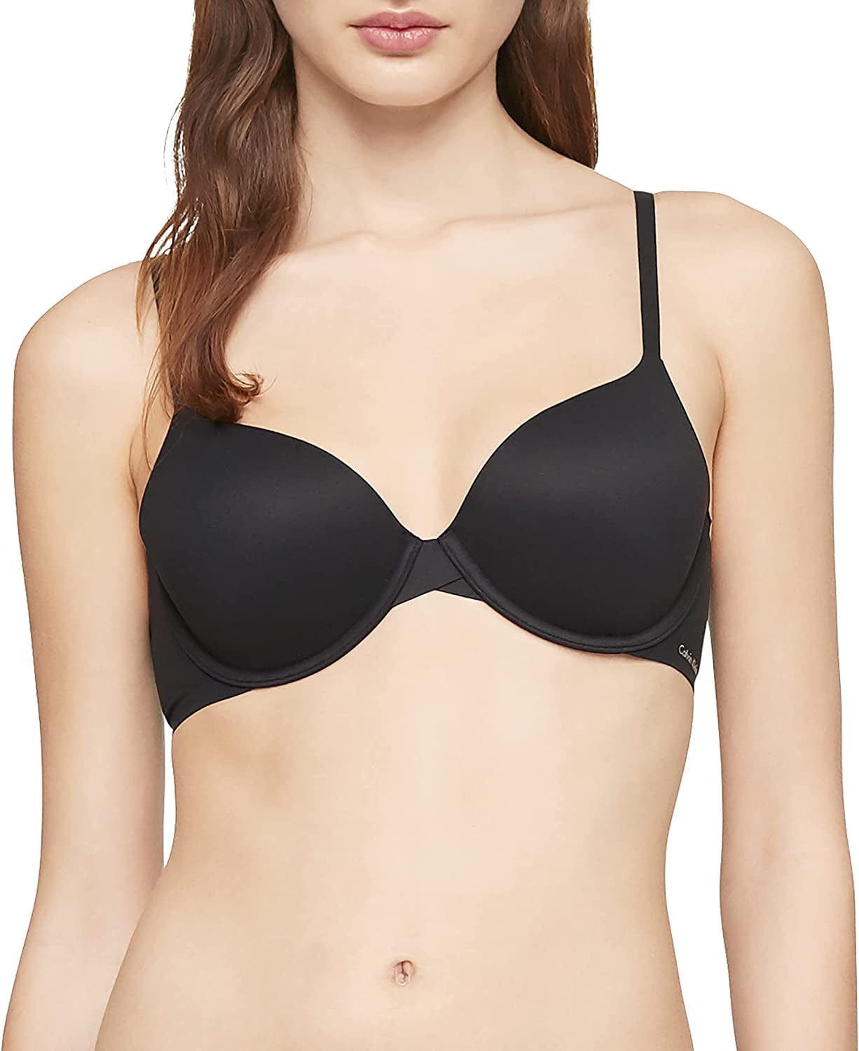Calvin Klein Women'S Perfectly Fit Lightly Lined T-Shirt Bra with Memory Touch Black / 32DDD