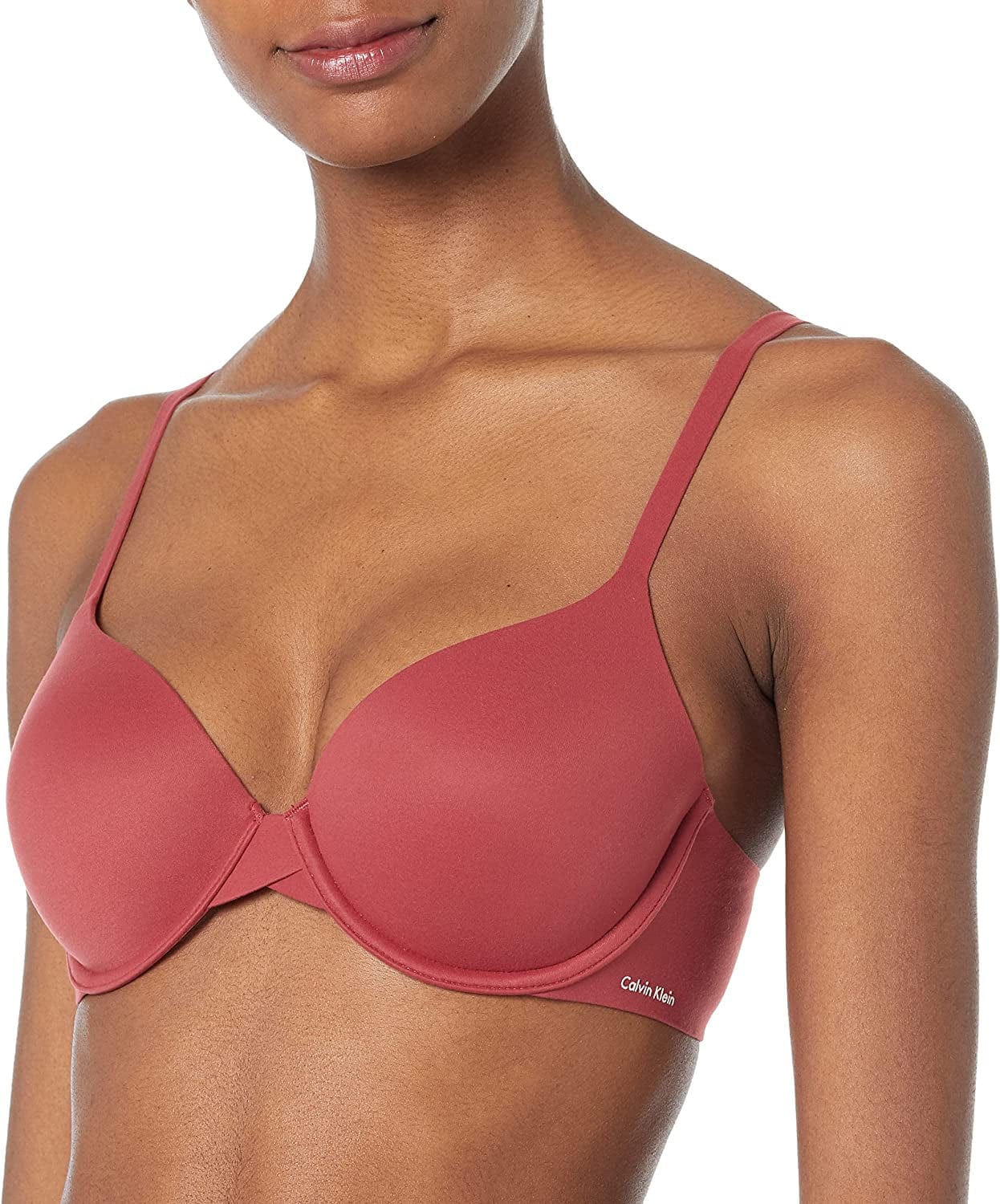 Calvin Klein Women'S Perfectly Fit Lightly Lined T-Shirt Bra with Memory Touch Red Carpet / 34C