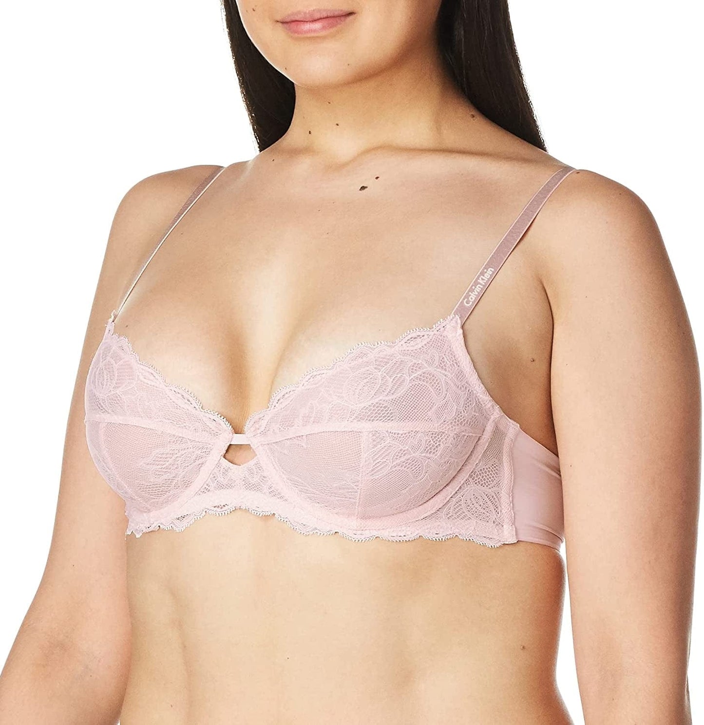 Calvin Klein Women'S Seductive Comfort Unlined Lace Bra Barely Pink / 32D