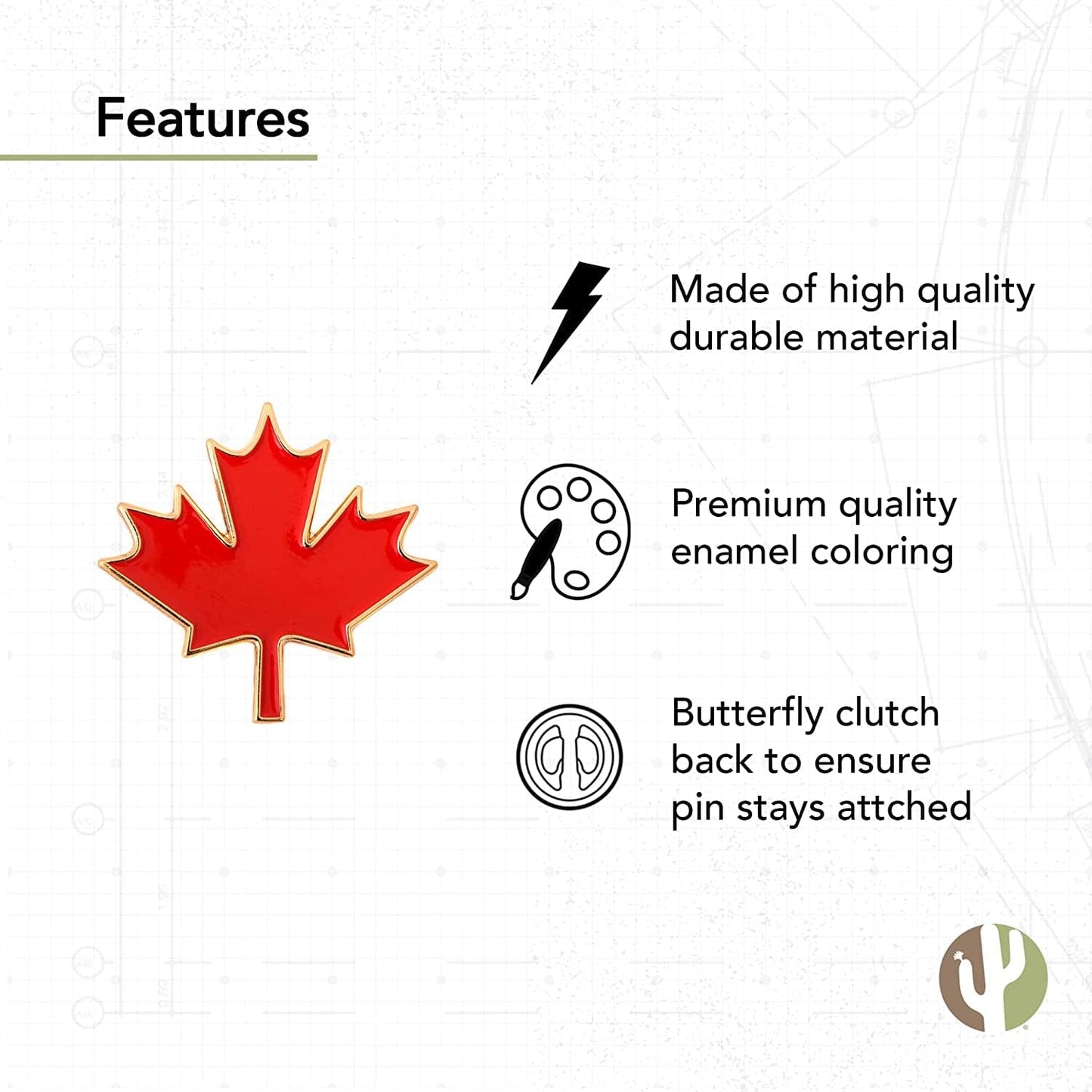 Canada Canadian Country Red Maple Leaf Lapel Pin Enamel Made of Metal Souvenir