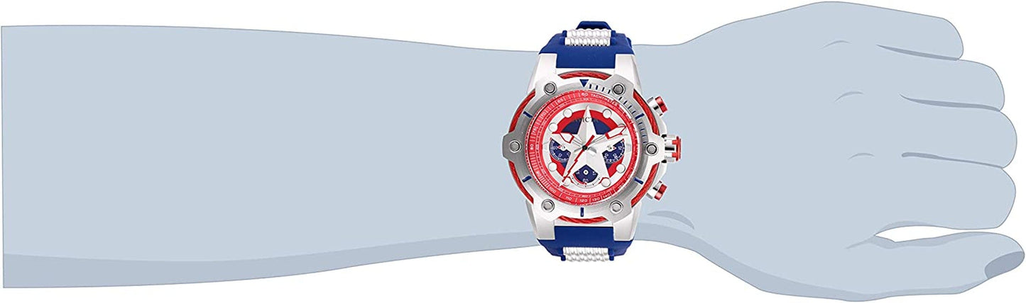 Captain America Men'S 26894 Marvel Analog Display Quartz Blue Watch