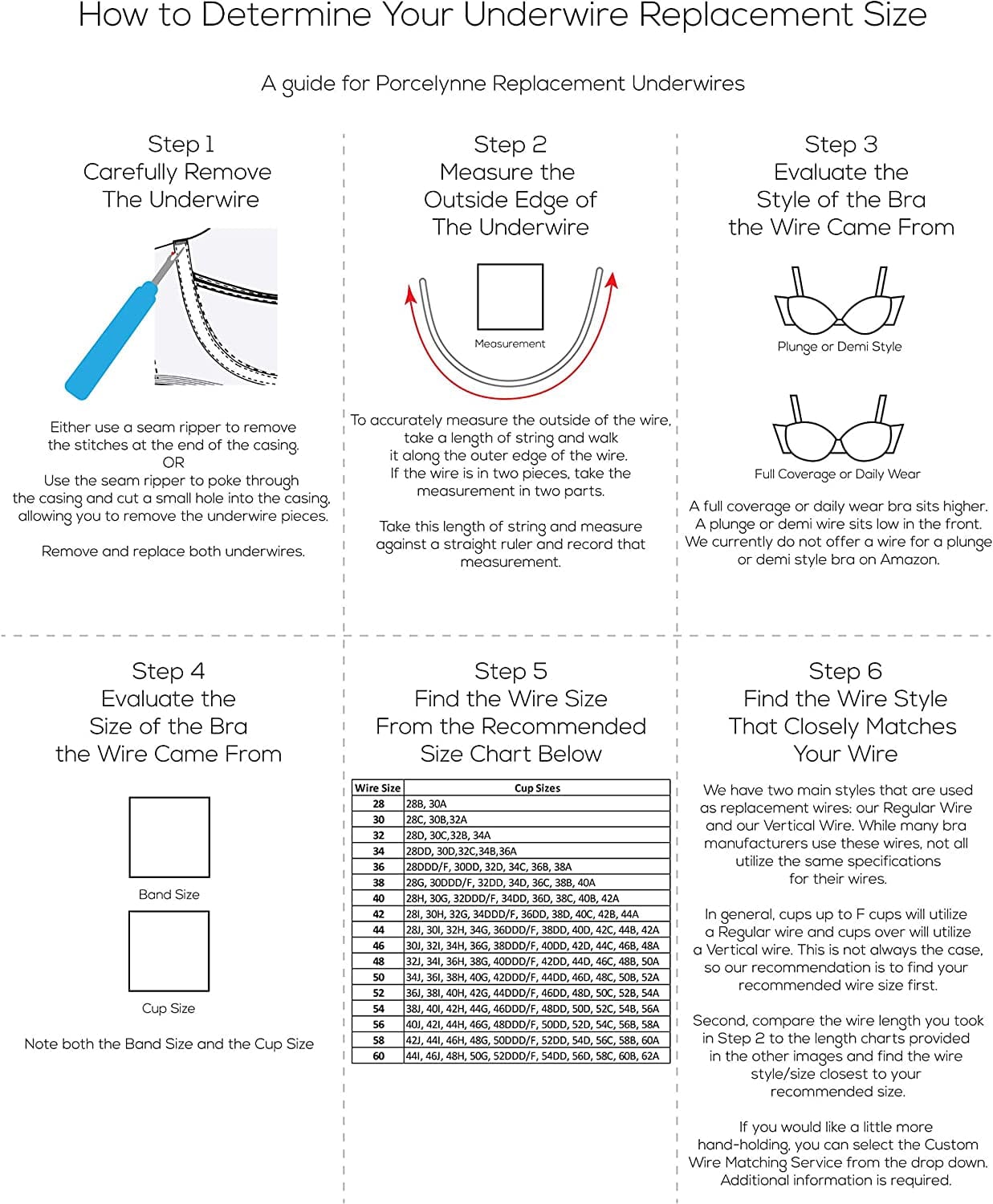 Carbon Steel Replacement Underwire Repair - Nylon Coated - Heavy Gauge Sturdy Wire for Bras - Regular Wire Size 38-1 Pair - See Pictures for Measurements and How to Order