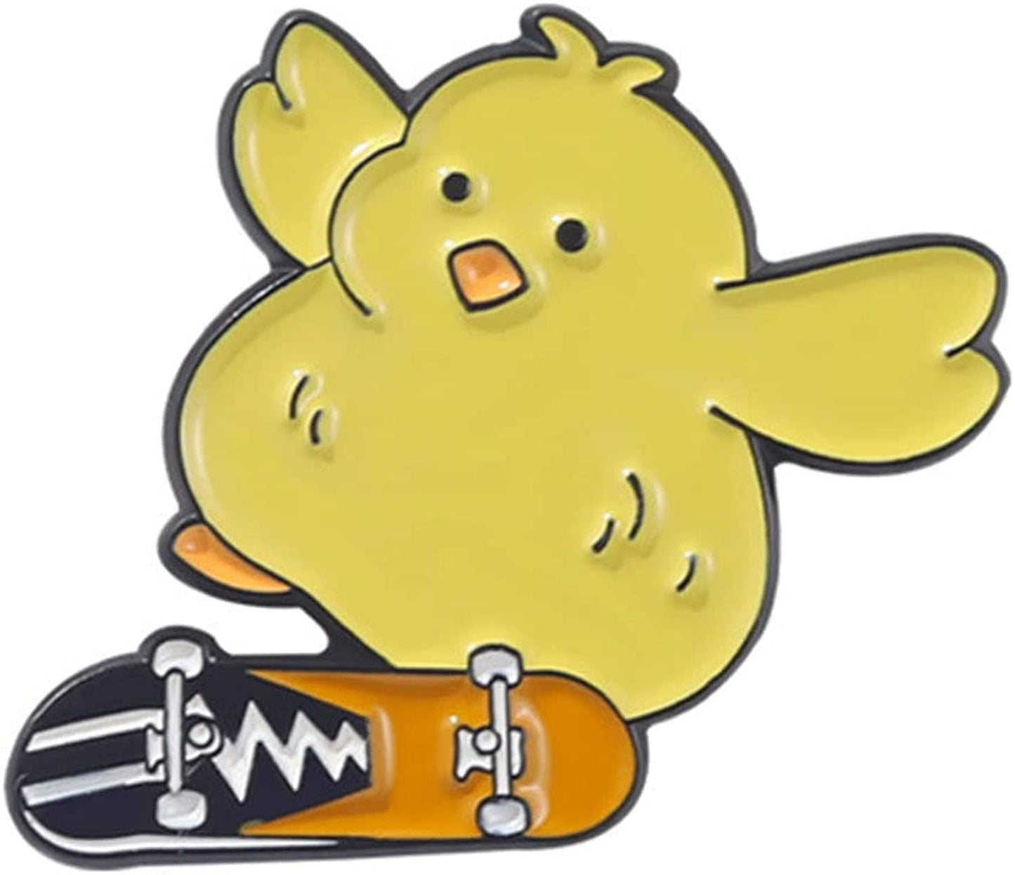 Cartoon Brooches,Mini Lapel Pins Enamel Pin with Knife Funny Animal Badges Brooch Funny Cartoon Cat Goose Brooch Cute Fashion Jewelry Duck E / One Size