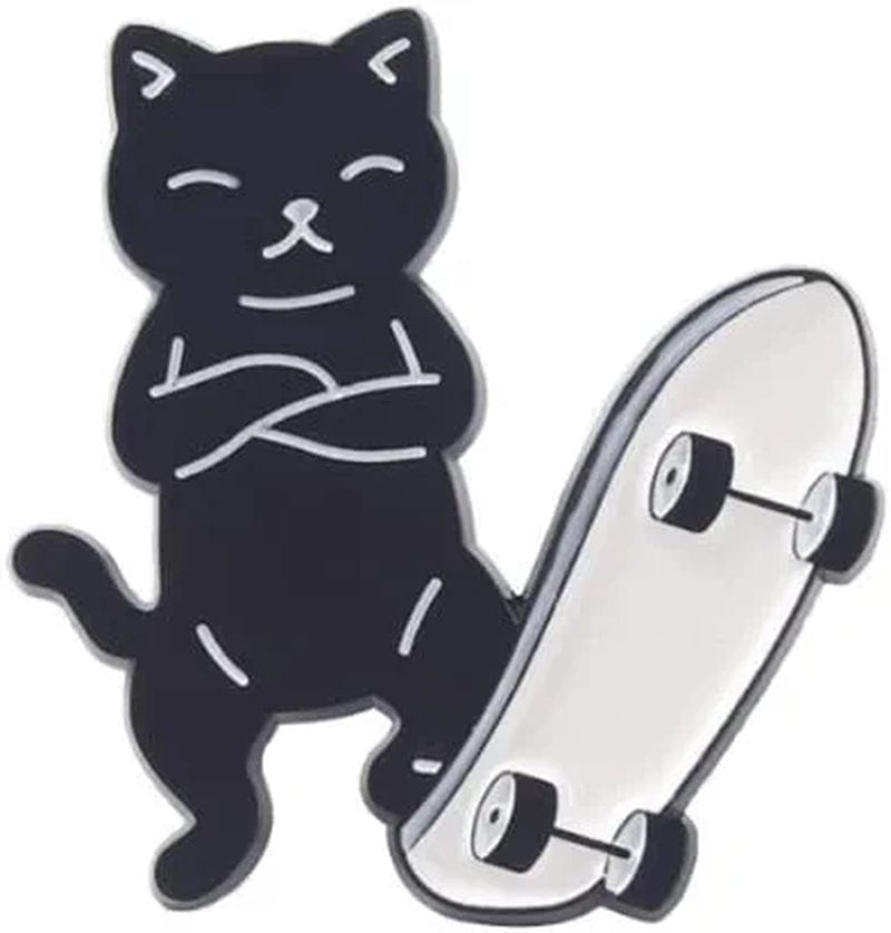 Cartoon Brooches,Mini Lapel Pins Enamel Pin with Knife Funny Animal Badges Brooch Funny Cartoon Cat Goose Brooch Cute Fashion Jewelry B / One Size