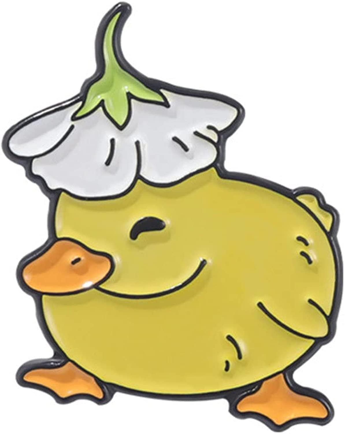 Cartoon Brooches,Mini Lapel Pins Enamel Pin with Knife Funny Animal Badges Brooch Funny Cartoon Cat Goose Brooch Cute Fashion Jewelry Duck D / One Size