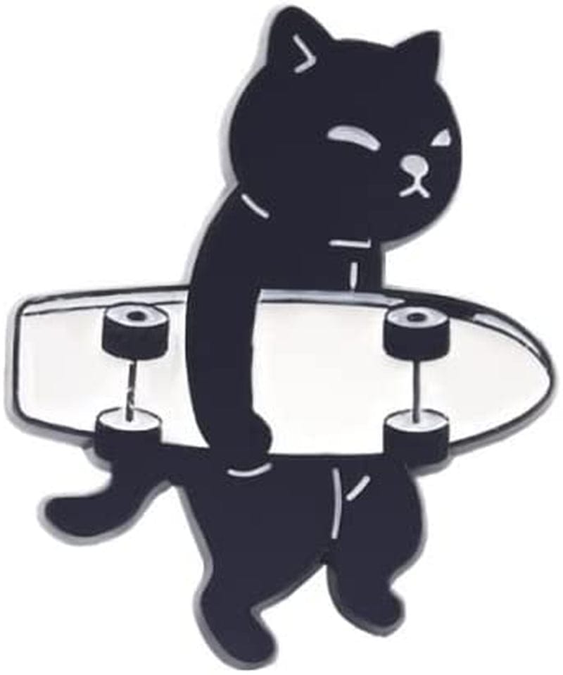 Cartoon Brooches,Mini Lapel Pins Enamel Pin with Knife Funny Animal Badges Brooch Funny Cartoon Cat Goose Brooch Cute Fashion Jewelry C / One Size