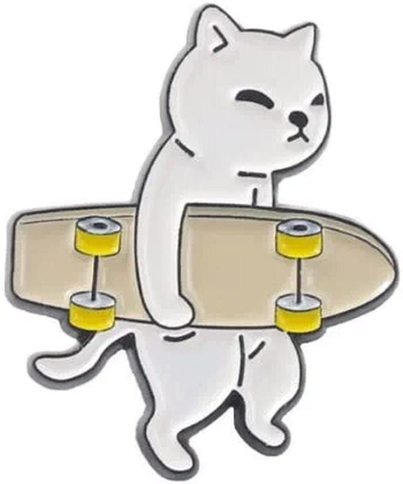 Cartoon Brooches,Mini Lapel Pins Enamel Pin with Knife Funny Animal Badges Brooch Funny Cartoon Cat Goose Brooch Cute Fashion Jewelry G / One Size