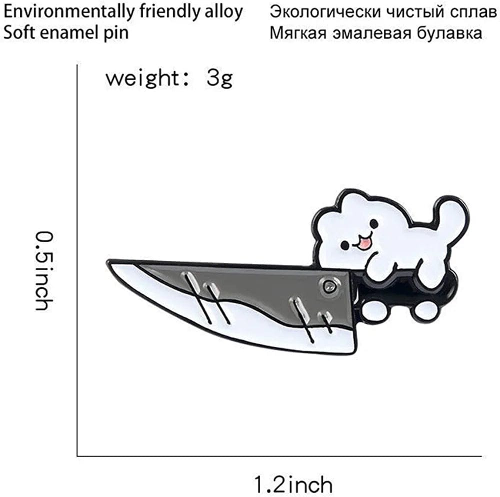 Cartoon Brooches,Mini Lapel Pins Enamel Pin with Knife Funny Animal Badges Brooch Funny Cartoon Cat Goose Brooch Cute Fashion Jewelry