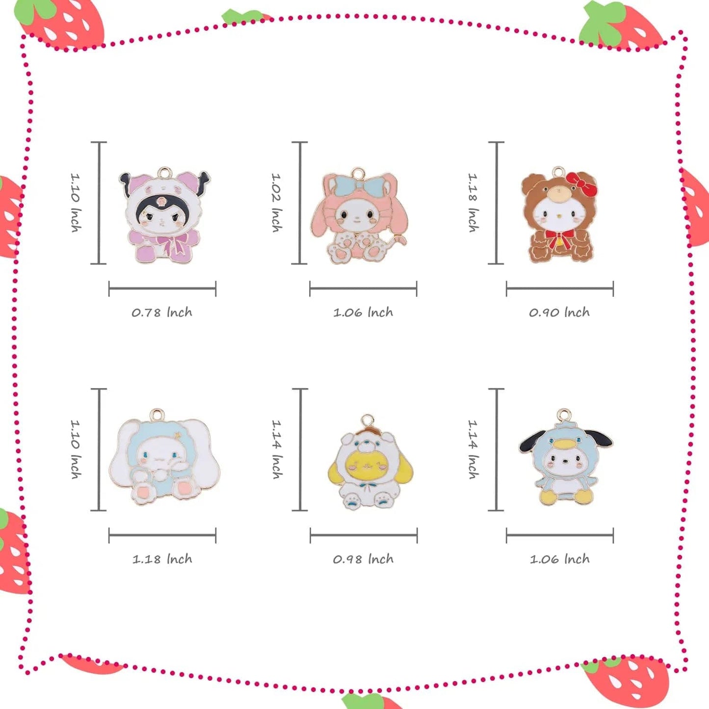 Cartoon Kitty Accessories Pendant for Jewelry Making DIY Crafts Cinnamoroll Kuromi Charms for Earring Necklace Making
