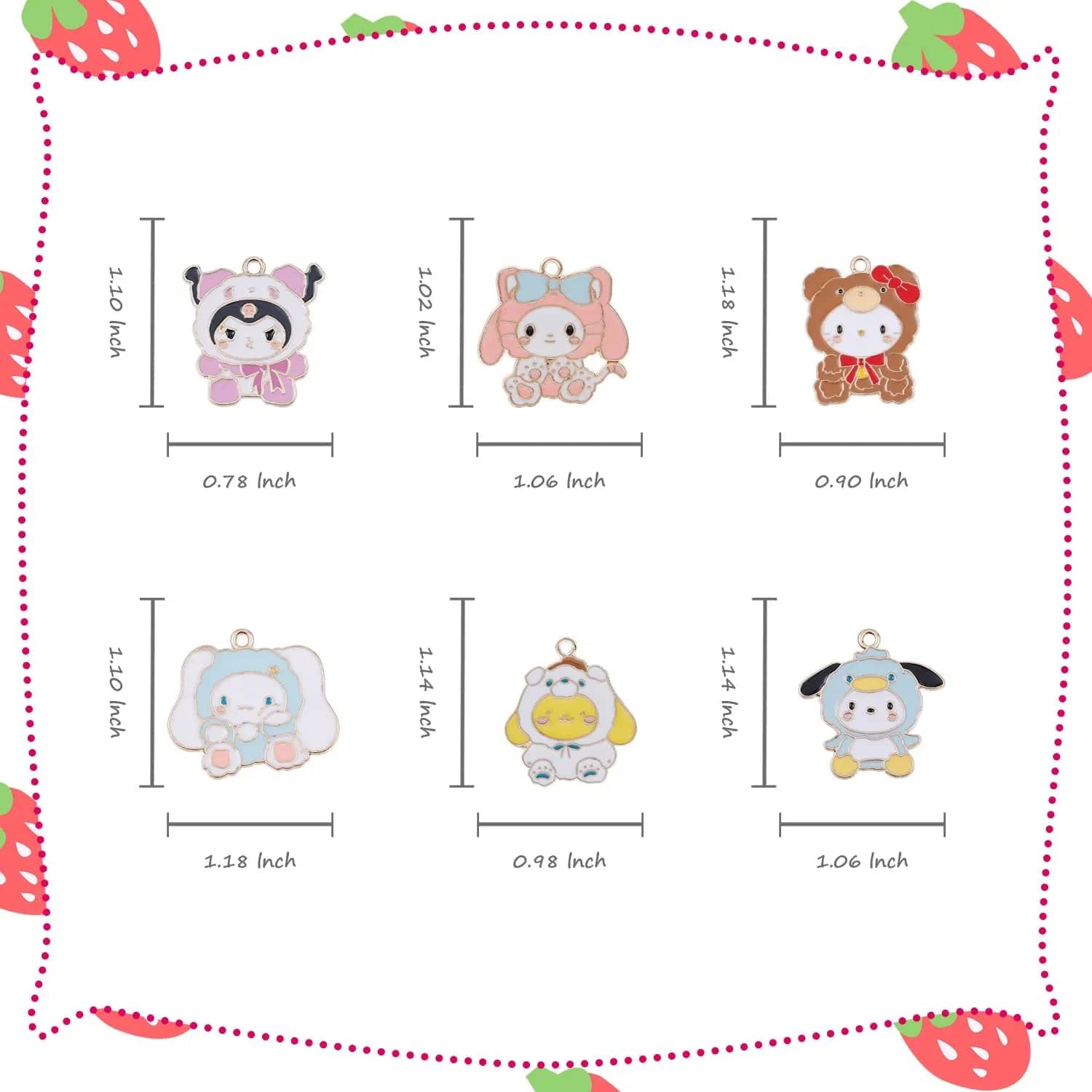 Cartoon Kitty Accessories Pendant for Jewelry Making DIY Crafts Cinnamoroll Kuromi Charms for Earring Necklace Making