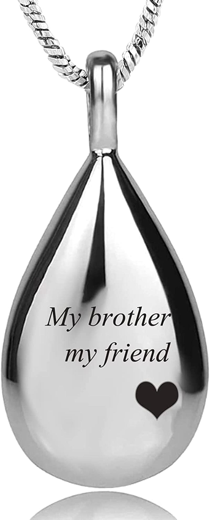 Carved Teardrop Keepsake Ashes Necklace Urn Pendant Cremation Memorial Jewelry-Always in My Heart