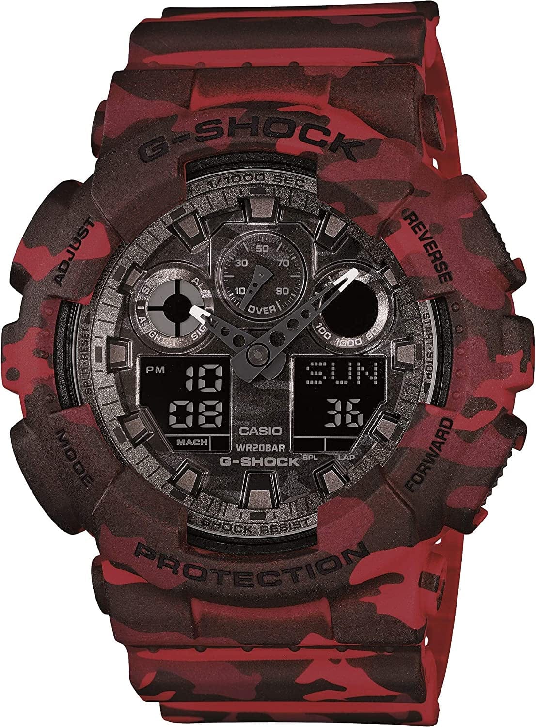 Casio Men'S GA-100 XL Series G-Shock Quartz 200M WR Shock Resistant Watch Red