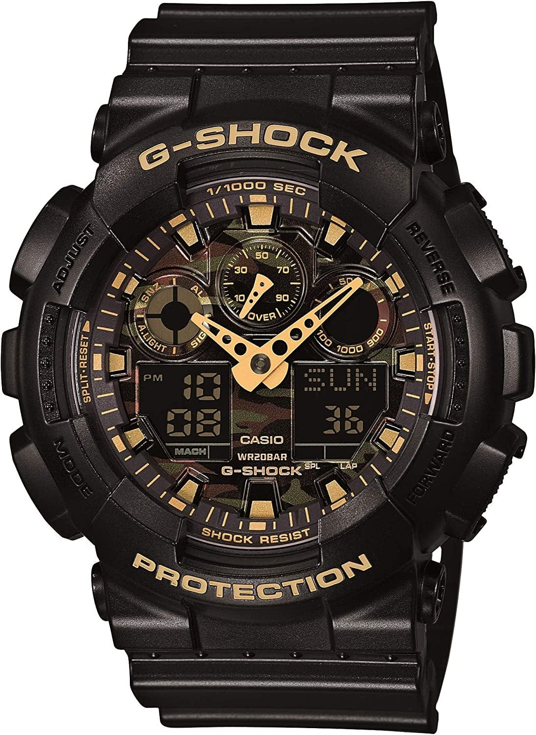 Casio Men'S GA-100 XL Series G-Shock Quartz 200M WR Shock Resistant Watch Camouflage