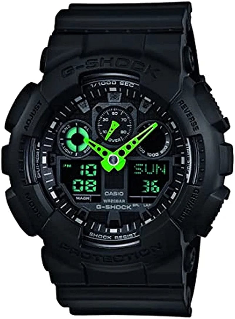 Casio Men'S GA-100 XL Series G-Shock Quartz 200M WR Shock Resistant Watch Black/Green