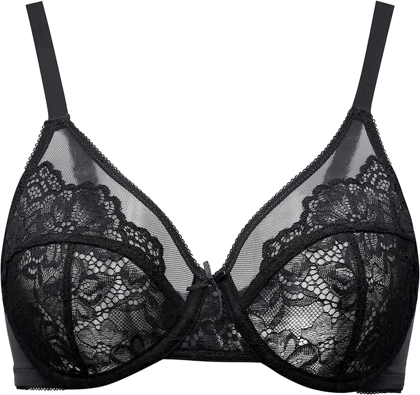 CASOLACE Women'S plus Size Sexy Lace Full Coverage Unlined Minimizer Underwire Bra