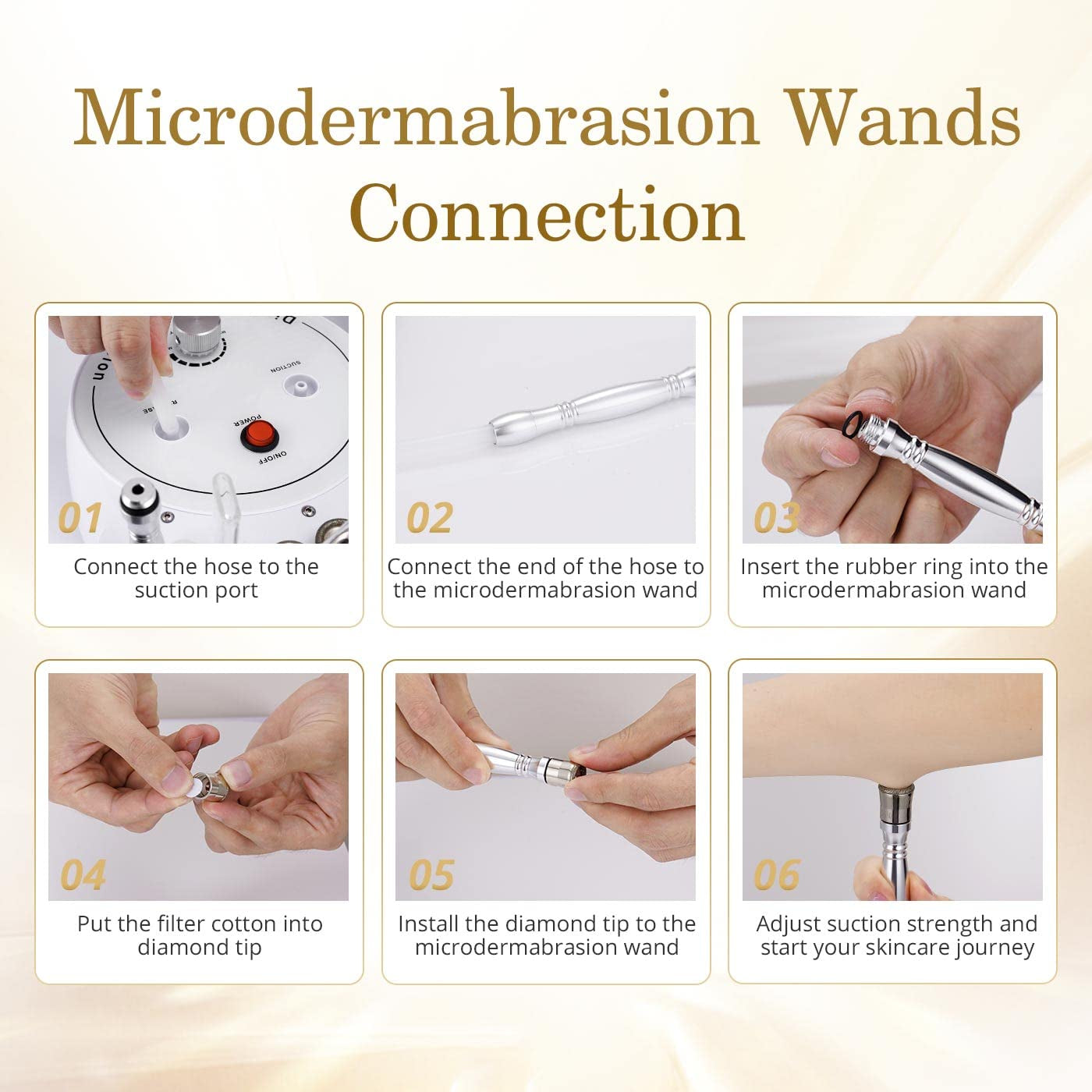 Sextupole Microdermabrasion Machine Professional 3 in 1 Diamond Microdermabrasion Machine Facial Care Equipment with Sprayer Bottle for Blackhead Removal Facial Skin Cleansing Health & Beauty > Personal Care > Cosmetics > Cosmetic Tools > Skin Care Tools Sextupole