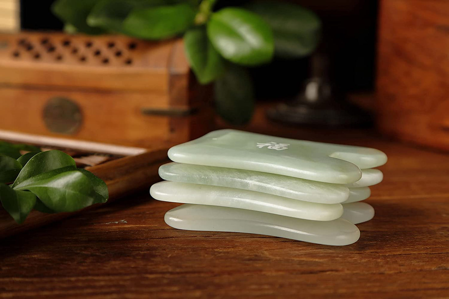 Gua Sha Facial Massage Tool, Gua Sha Massage Tool, Genuine Jade Gua Sha Board with Printed Chinese Character Blessing, for Spa Treatment,Facial Massage and Back Massage Health & Beauty > Personal Care > Cosmetics > Cosmetic Tools > Skin Care Tools Peking National Medical Research Tech. Development Company