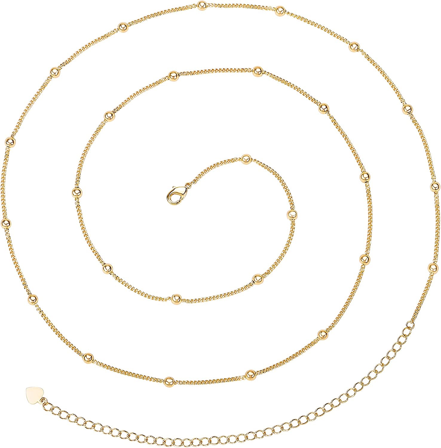 PEARLADA Minimalist Beach Bikini Body Chain 18K Gold Pearl Belly Chain Adjustable Shell Charms Trendy Jewelry Handmade for Women Sexy Waist Chain Apparel & Accessories > Jewelry > Body Jewelry PEARLADA 1. Satellite beads