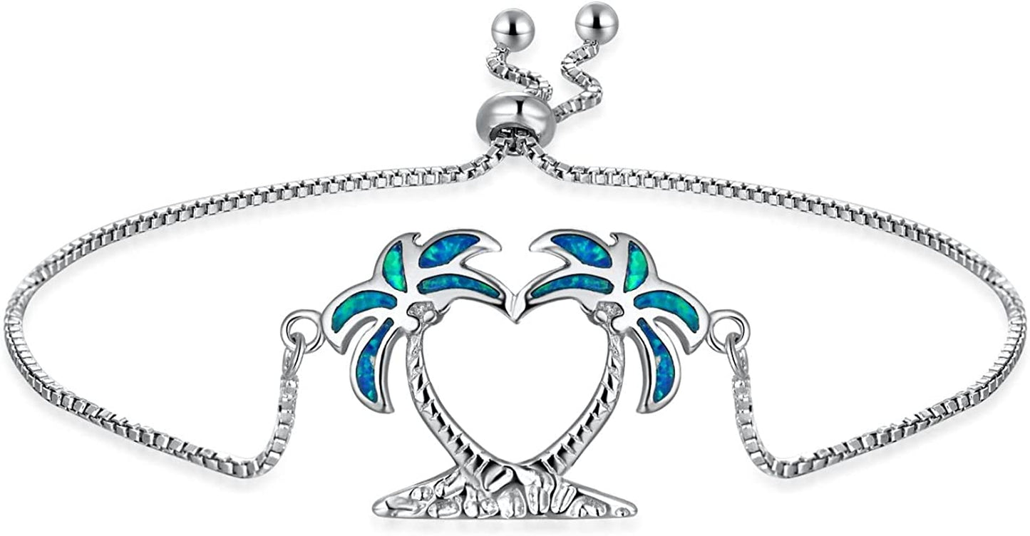 Cinily Adjustable Fire Opal Bracelets for Women Girls White Gold/Rose Gold Plated Gemstone Bracelet Opal Jewelry Gifts Apparel & Accessories > Jewelry > Bracelets Shenzhen Xi En Jewelry co.,ltd e.Palm Tree