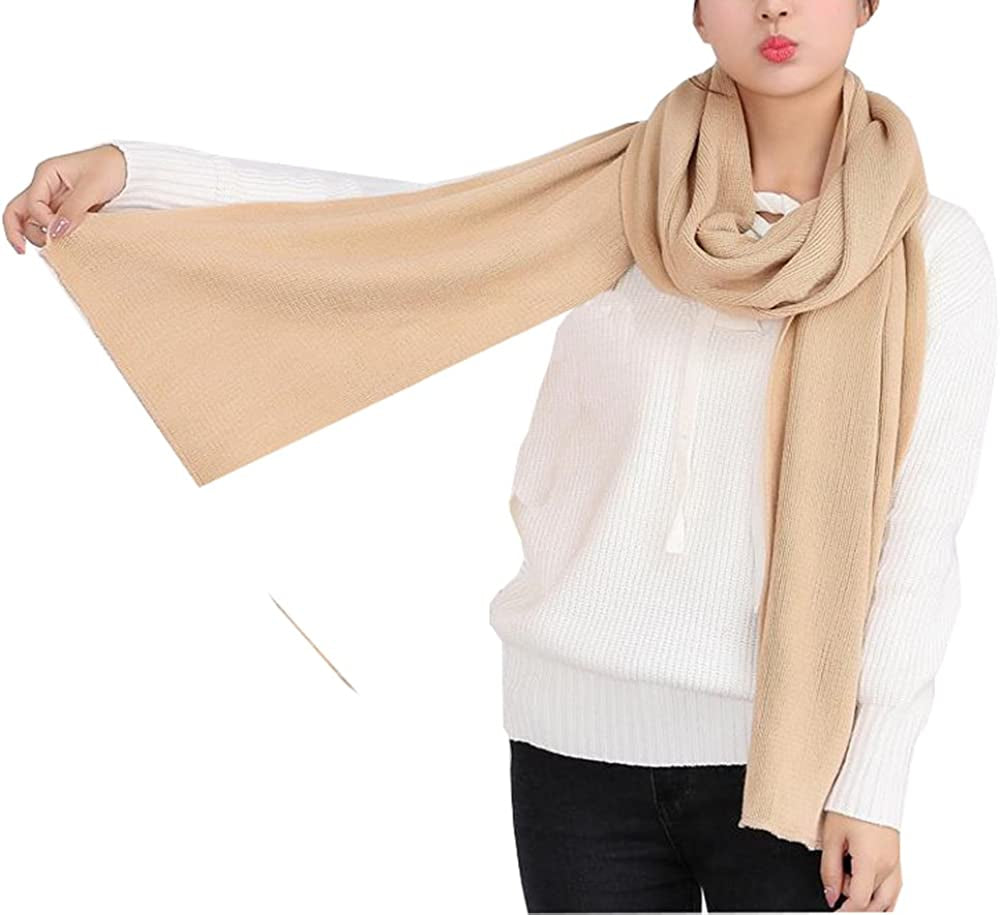 Wander Agio Women'S Warm Long Shawl Winter Warm Large Scarf Pure Color Apparel & Accessories > Clothing Accessories > Scarves & Shawls Wander Agio Camel 2