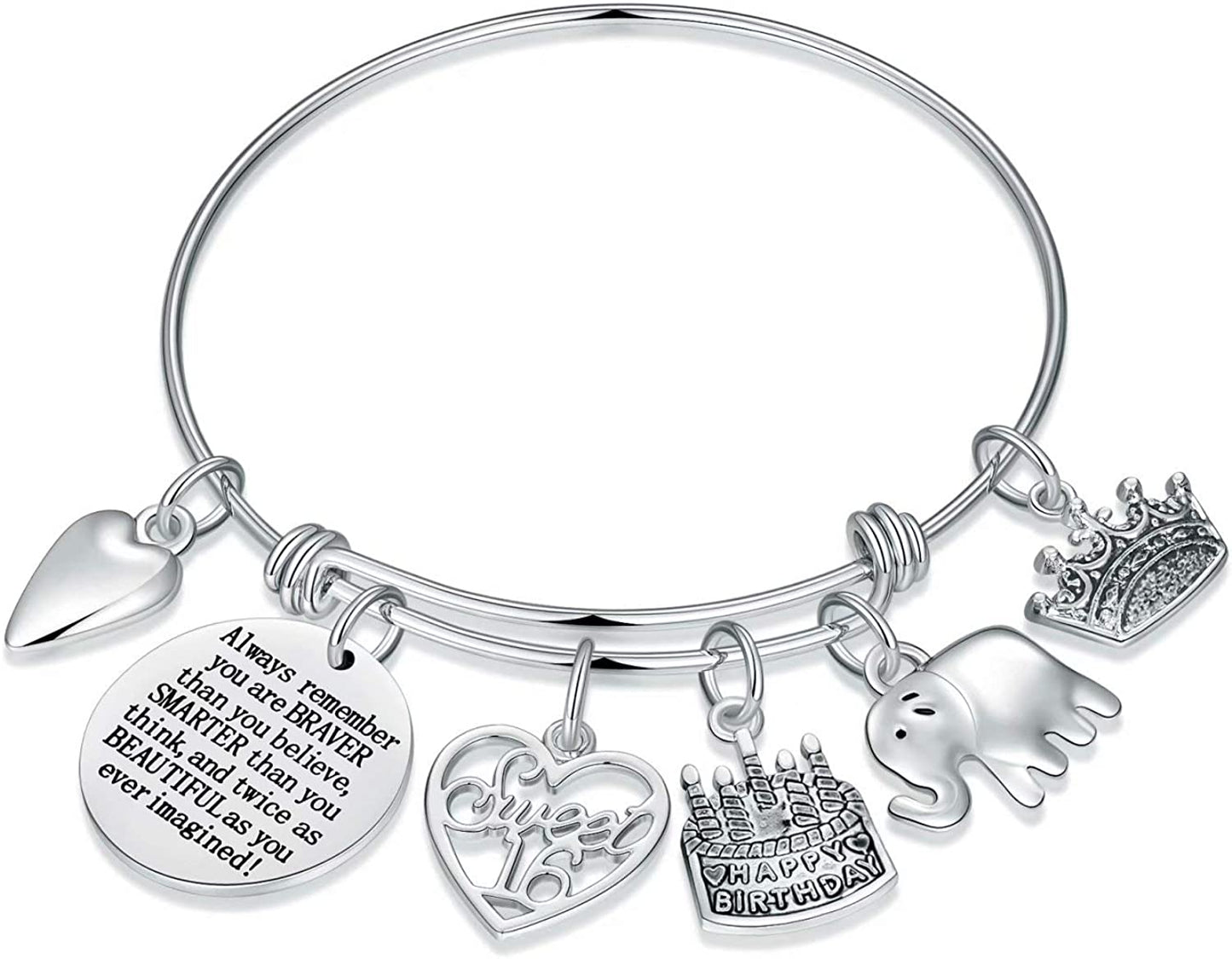 Birthday Gifts for Women Girls Bracelet, Expandable Charm Bracelets 5Th 6Th 7Th 8Th 9Th 10Th 20Th 30Th 40Th 50Th 60Th 70Th 80Th 90Th Birthday Gift for Friend, Mom, Daughter, Niece, Sister, Grandma Apparel & Accessories > Jewelry > Bracelets M MOOHAM 16th