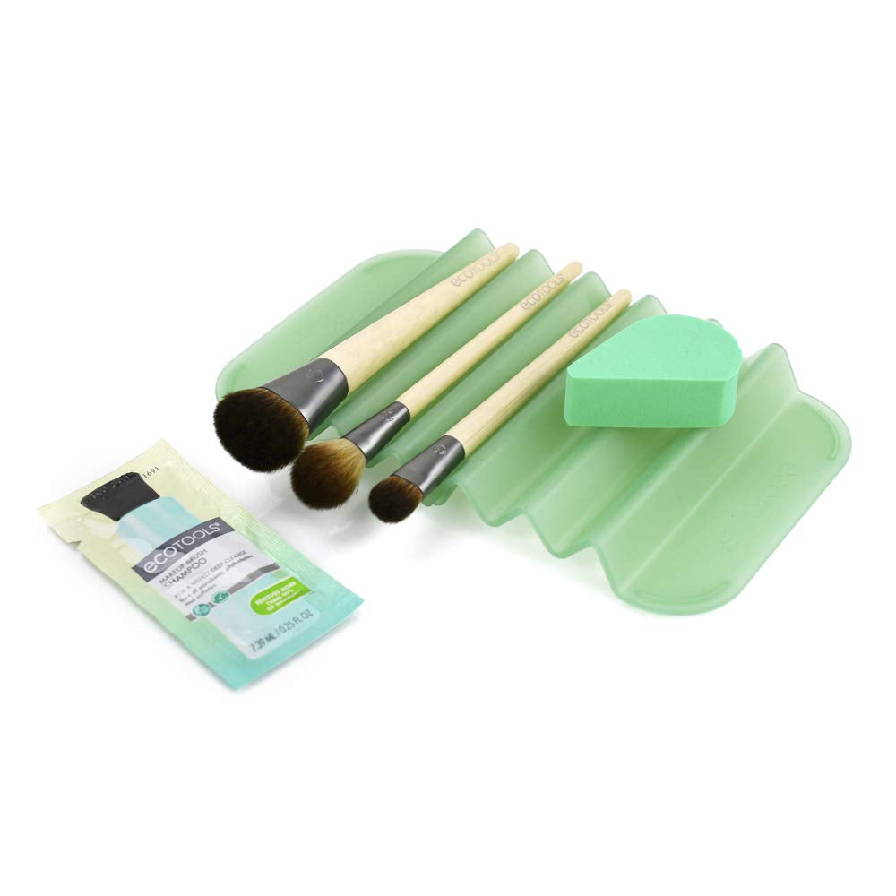 Ecotools Prep + Refresh Makeup Brush Set, with Sponge Blender and Brush Cleaner Cleansing Shampoo, Vegan Beauty Tools, Set of 5 Health & Beauty > Personal Care > Cosmetics > Cosmetic Tools > Makeup Tools EcoTools