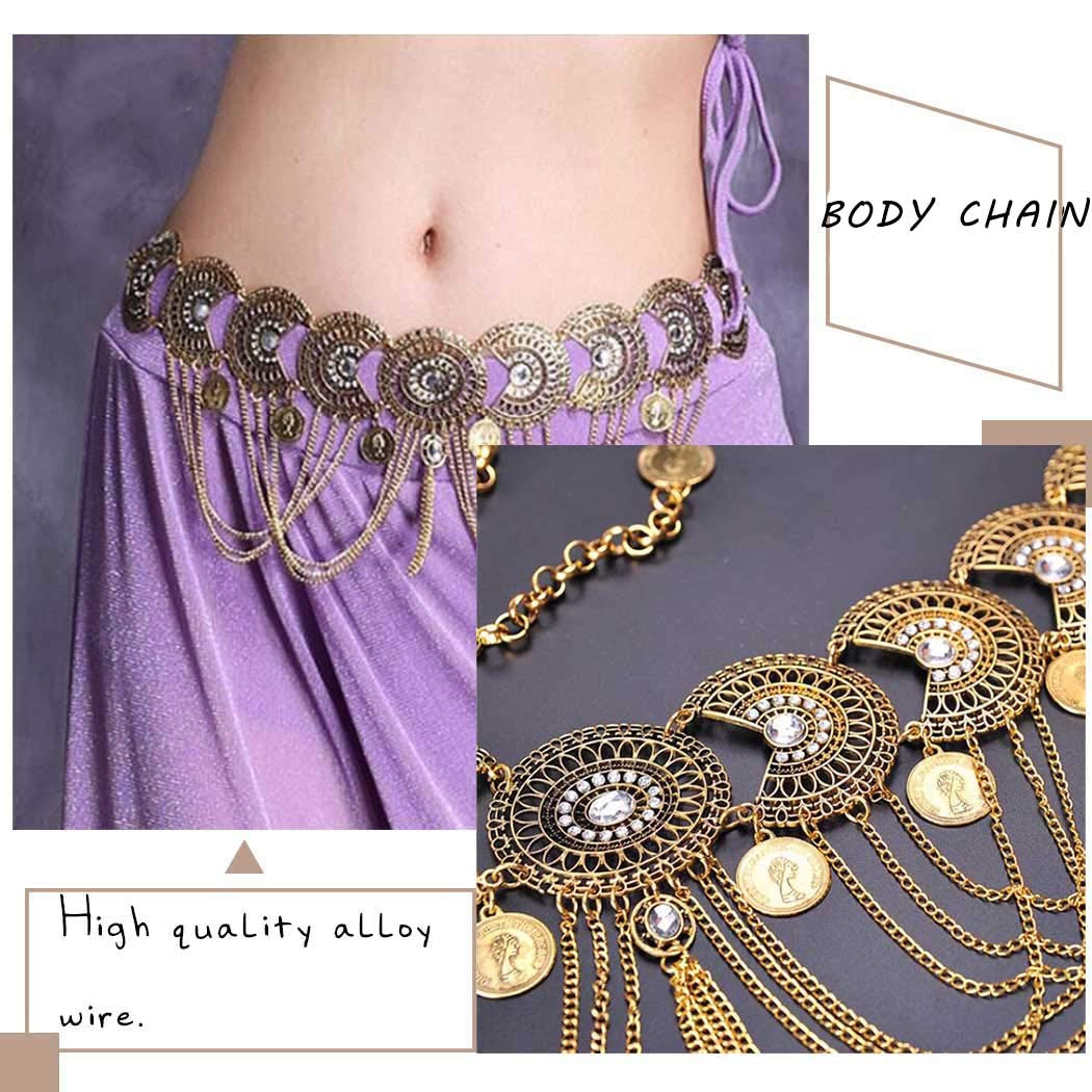 Brishow Gold Waist Chain Layered Body Chain Fashion Party Body Jewelry Accessory for Women and Girls (Gold) Apparel & Accessories > Jewelry > Body Jewelry Brishow