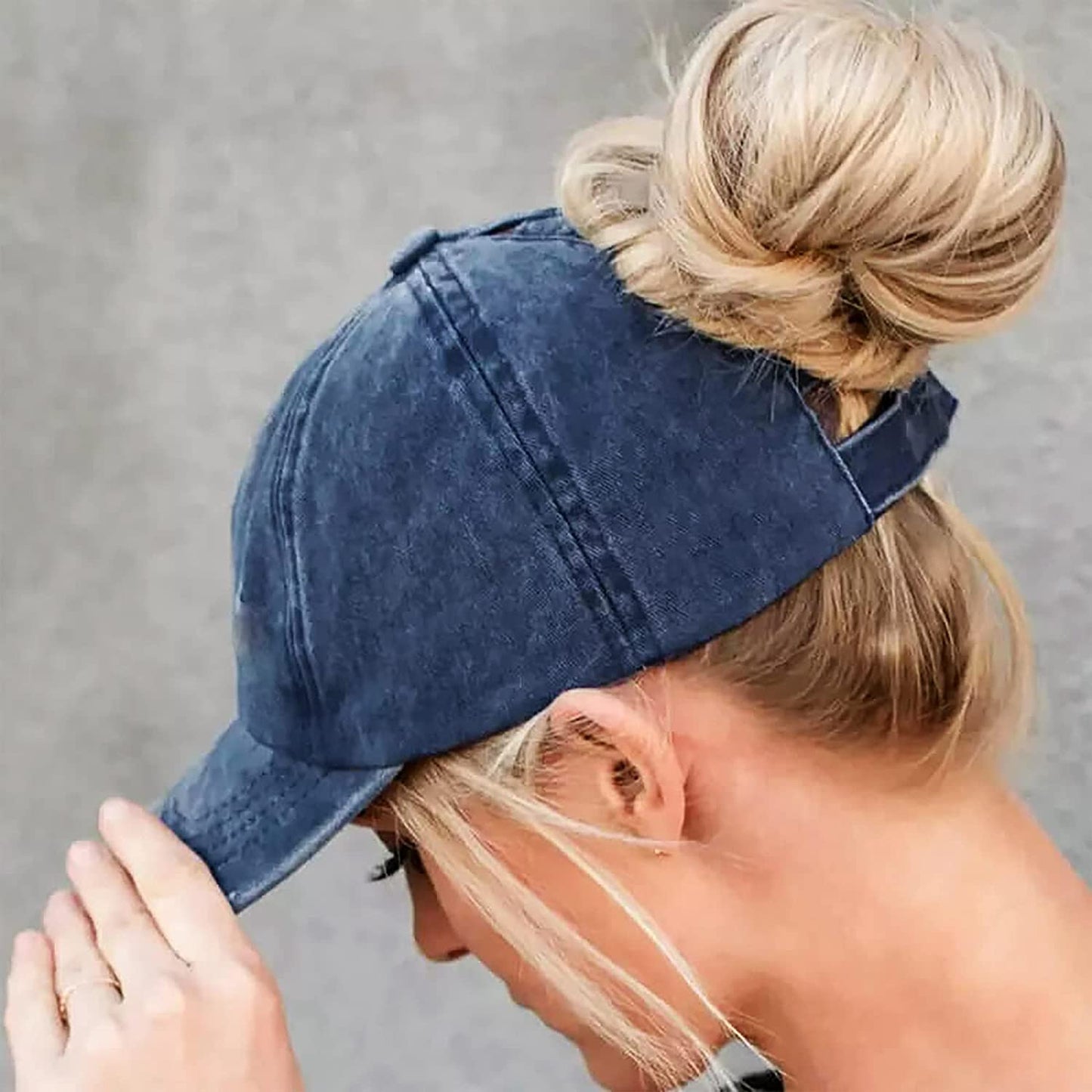 Eohak Ponytail Baseball Hat Distressed Retro Washed Womens Twill Apparel & Accessories > Clothing Accessories > Hats KYLIE MAX