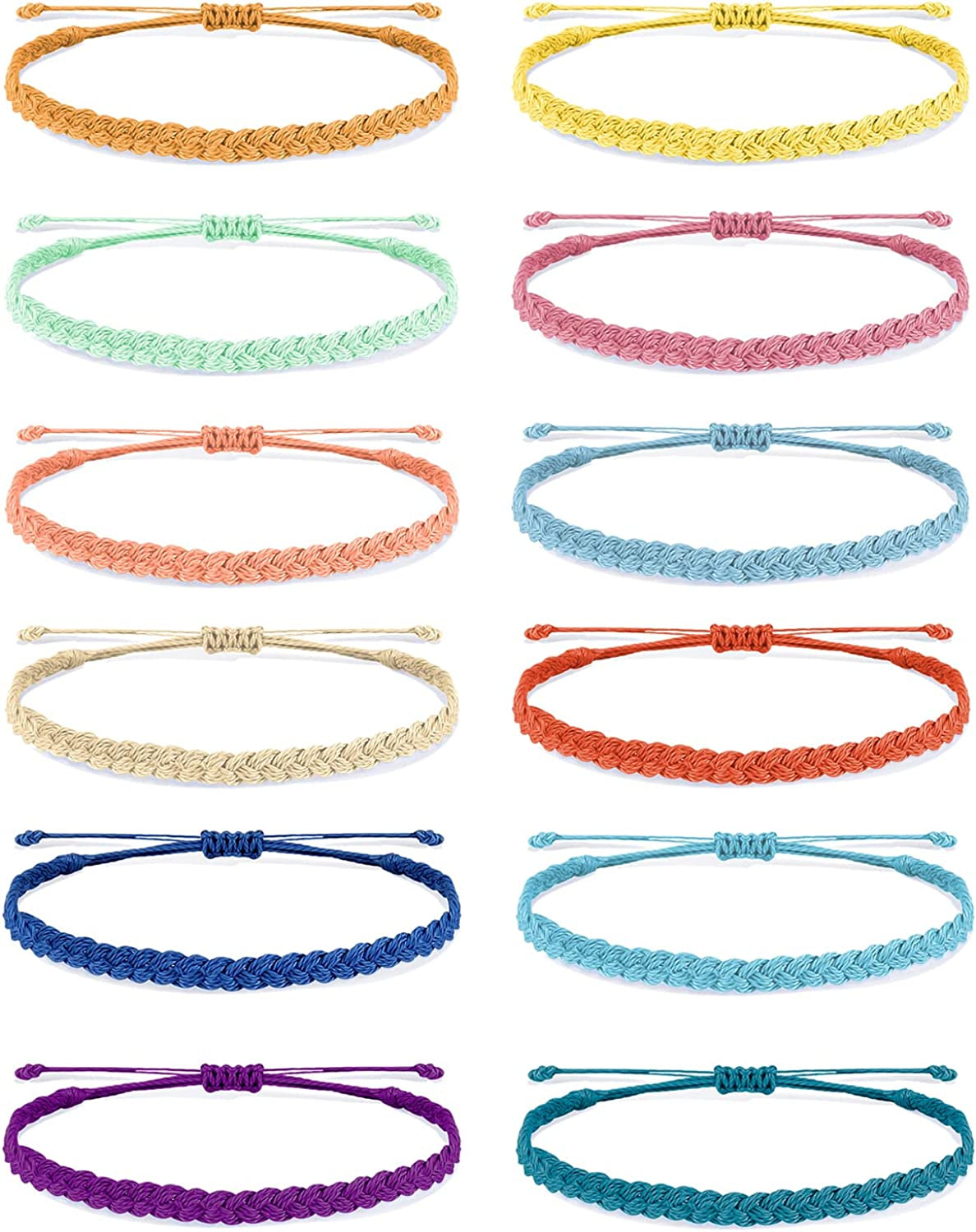 Waterproof String Bracelets for Girls Summer Wave Bracelet Friendship Handmade Wave Bracelet Apparel & Accessories > Jewelry > Bracelets Highven Y-12pcs-String Bracelets