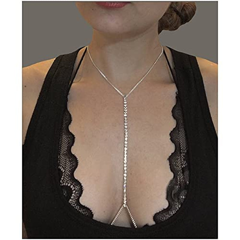 Blindery Sexy Body Chains Silver Rhinestone Belly Waist Chain Beach Body Jewelry Party Body Accessory for Women and Girls Apparel & Accessories > Jewelry > Body Jewelry Blindery