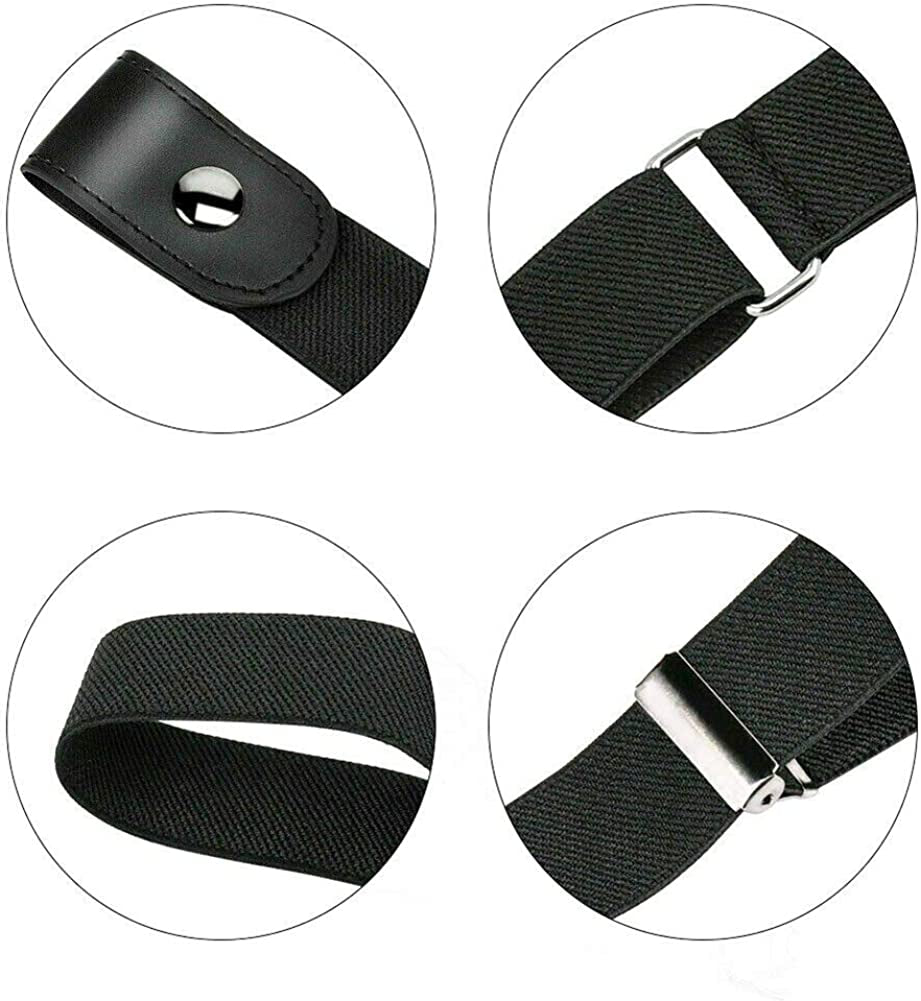 VJK No Buckle Free Elastic Belt for Women Men, Comfortable Adjustable Invisible Stretch Waist Belt for Jeans No Bulge 110Cm Apparel & Accessories > Clothing Accessories > Belts VJK