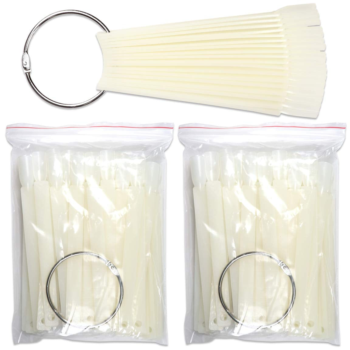 Beauticom® 50 Clear Acrylic False Tip Sticks with Metal Ring Holders Fan-Shaped Nail Art Display Chart Practice Tips Tool - 50 Tips Health & Beauty > Personal Care > Cosmetics > Cosmetic Tools > Nail Tools Beauticom Tips Chart Fan (Natural) 50 Count (Pack of 3)