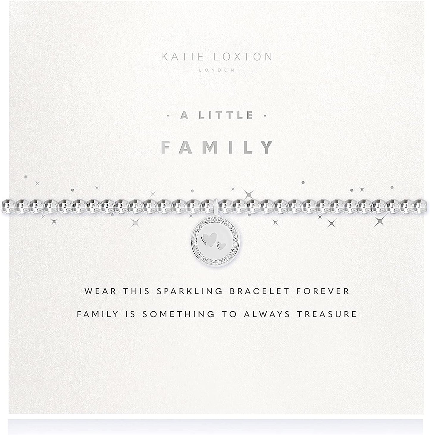 Katie Loxton a Little Family Womens Stretch Adjustable Band Fashion Faceted Charm Bracelet Apparel & Accessories > Jewelry > Bracelets Katie Loxton FAMILY