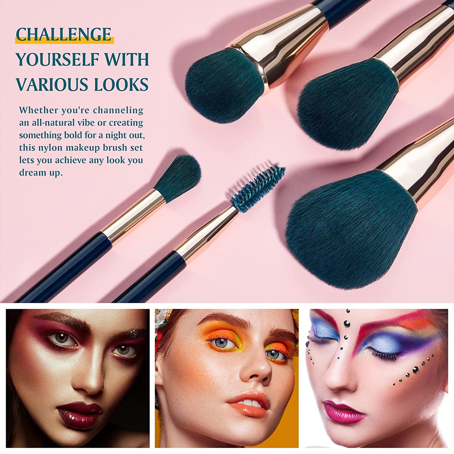 Jessup 15Pcs Makeup Brushes Set Powder Foundation Eyeshadow Eyeliner Lip Contour Concealer Smudge Brush Tool Blue/Darkgreen T113 Health & Beauty > Personal Care > Cosmetics > Cosmetic Tools > Makeup Tools Jessup