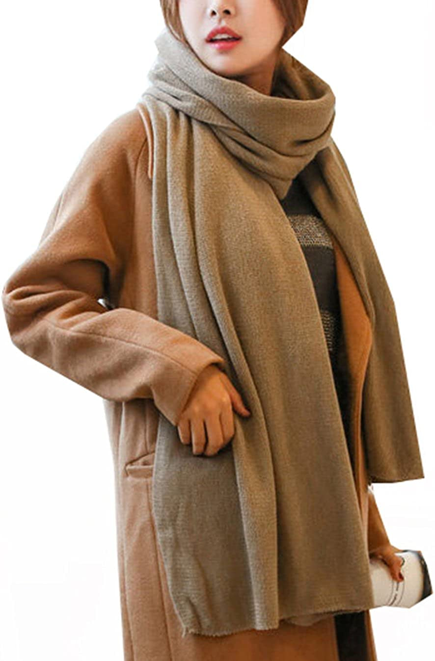 Wander Agio Womens Warm Winter Infinity Scarves Set Blanket Scarf Pure Color Apparel & Accessories > Clothing Accessories > Scarves & Shawls Wander Agio Khaki