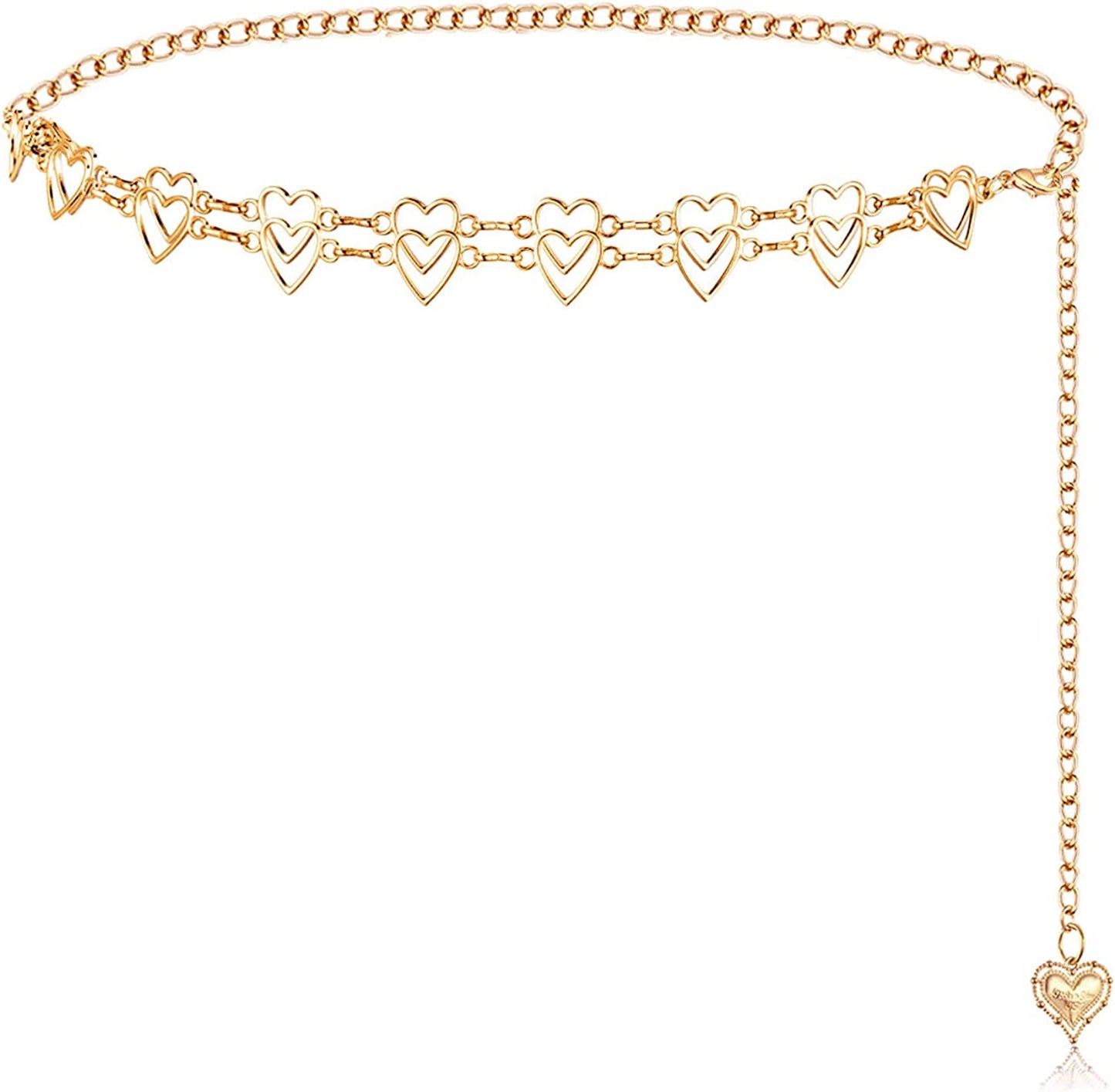 Honsny Chain Belt for Women Gold Sliver Moon Star Metal Waist Chain Belt Sun Pendant Belly Body Chains Jewelry Apparel & Accessories > Jewelry > Body Jewelry Honsny B:Gold 50 Inches
