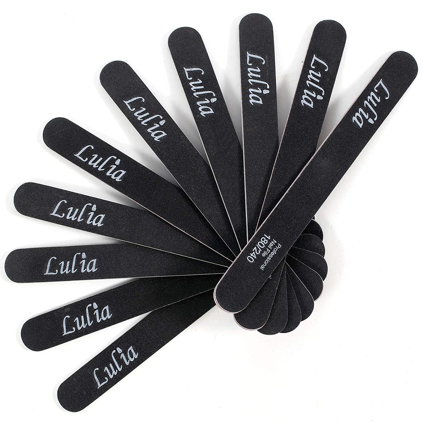 Nail File Emery Board Nail Care Double Sided 100 180 Grit Gel Acrylic Dip Black Nail Buffering Files Professional Manicure Pedicure Tools 10Pcs/Pack Nail Files Set for Home and Salon Use Health & Beauty > Personal Care > Cosmetics > Cosmetic Tools > Nail Tools Lulia 180/240