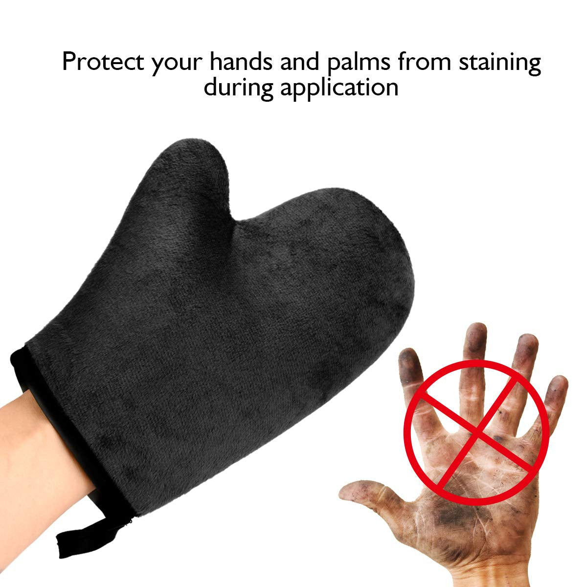 Self Tanning Mitt Tan Mitt Tanning Mitt Applicator with Thumb and Face Applicator Mitt Washable Reusable Sunless Tanner Mitt Tools Set for Mousse, Lotion, Spray and Oil(Black) Health & Beauty > Personal Care > Cosmetics > Cosmetic Tools > Skin Care Tools KRTOTAI