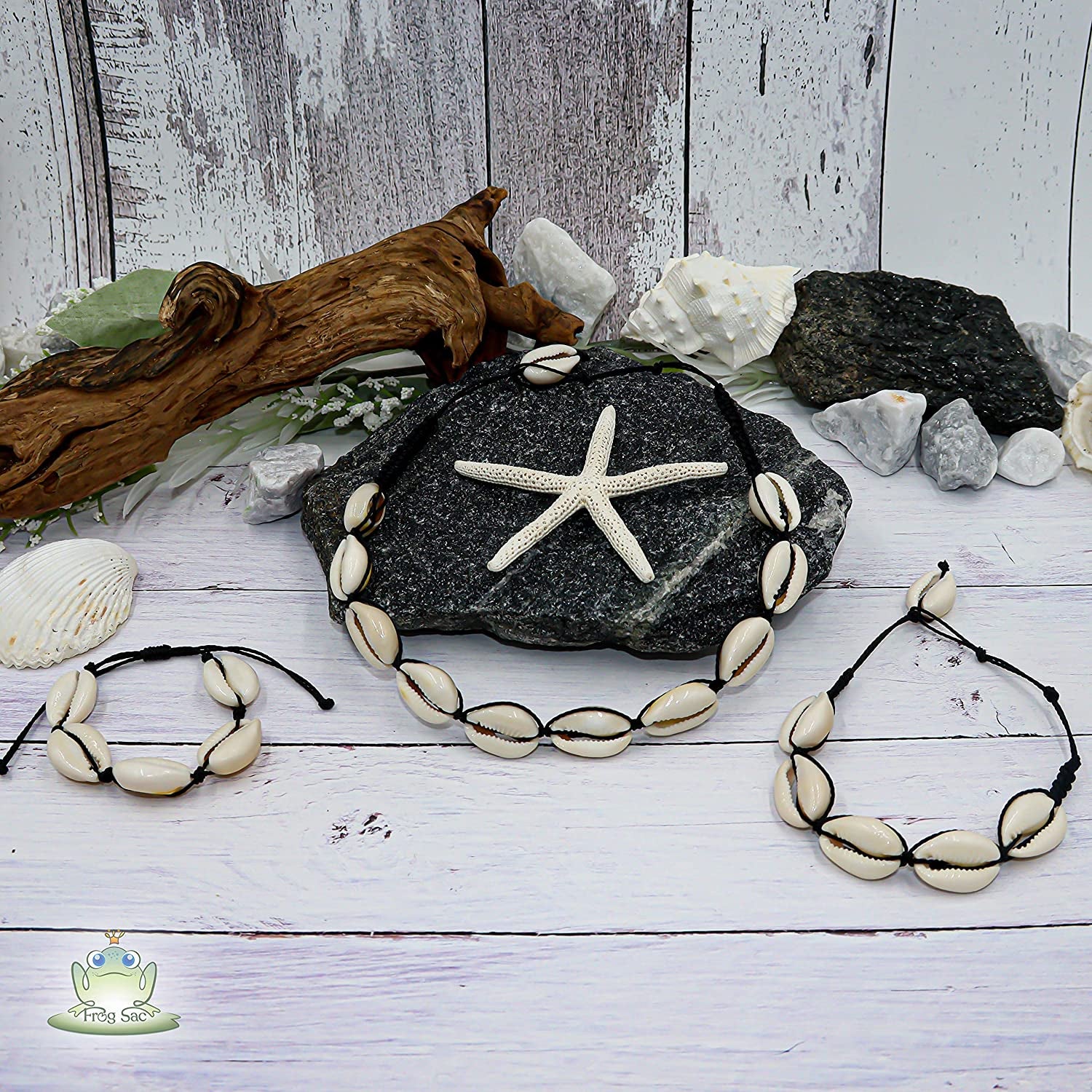 Cowrie Shell Necklace with Matching Seashell Anklet and Bracelet, VSCO Girl Accessories Set for Teen Girls, Aesthetic Beach Jewelry for Women Apparel & Accessories > Jewelry > Anklets KYLIE MAX