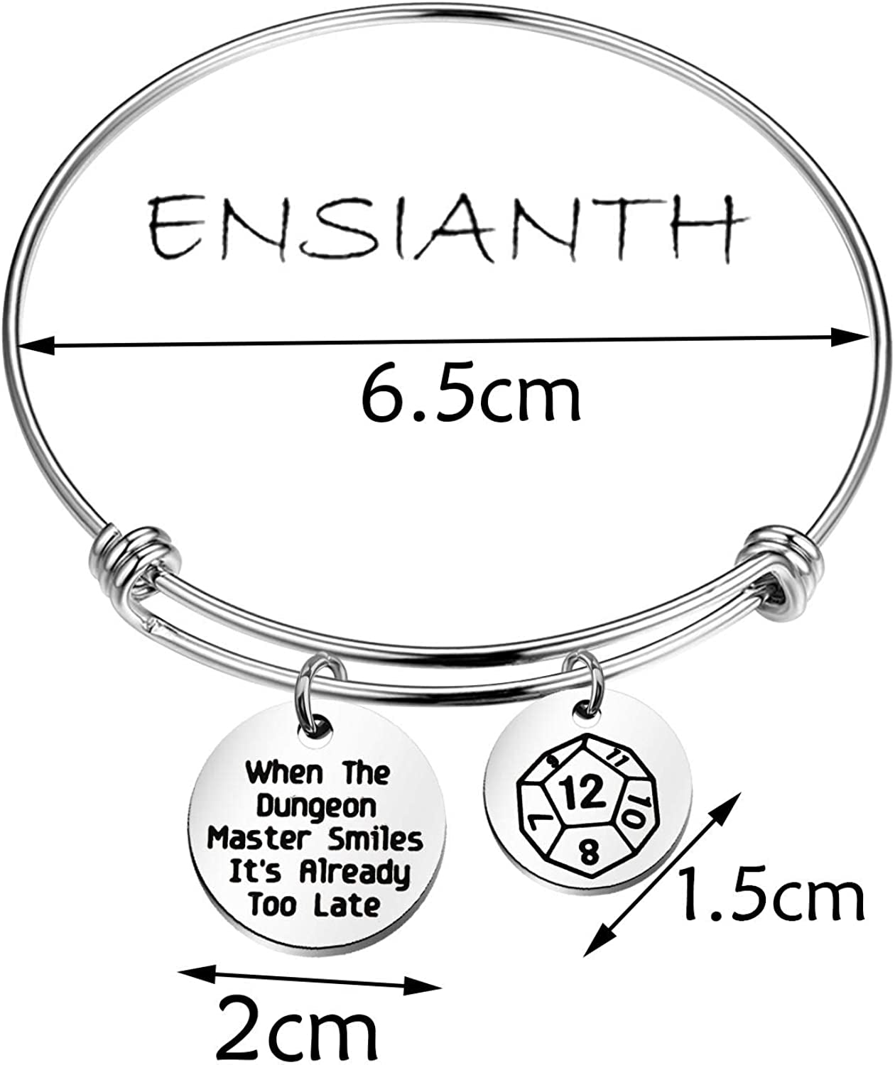 ENSIANTH When the Dungeon Master Smiles It'S Already Too Late Keychain Dungeon Gift Funny DND Gifts Apparel & Accessories > Jewelry > Necklaces ENSIANTH