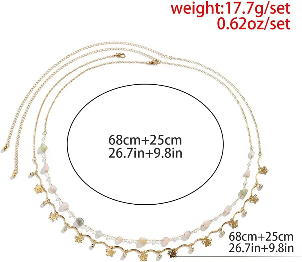Butterfly Waist Chain with Crystals Gold Sexy Belly Chains Rhinestone Adjustable Beach Bikini Body Chain for Women Girls Stomach Jewelry Chain Summer Beach Bikini Belly Chains Rave Jewelry Gift Apparel & Accessories > Jewelry > Body Jewelry INLOLLY