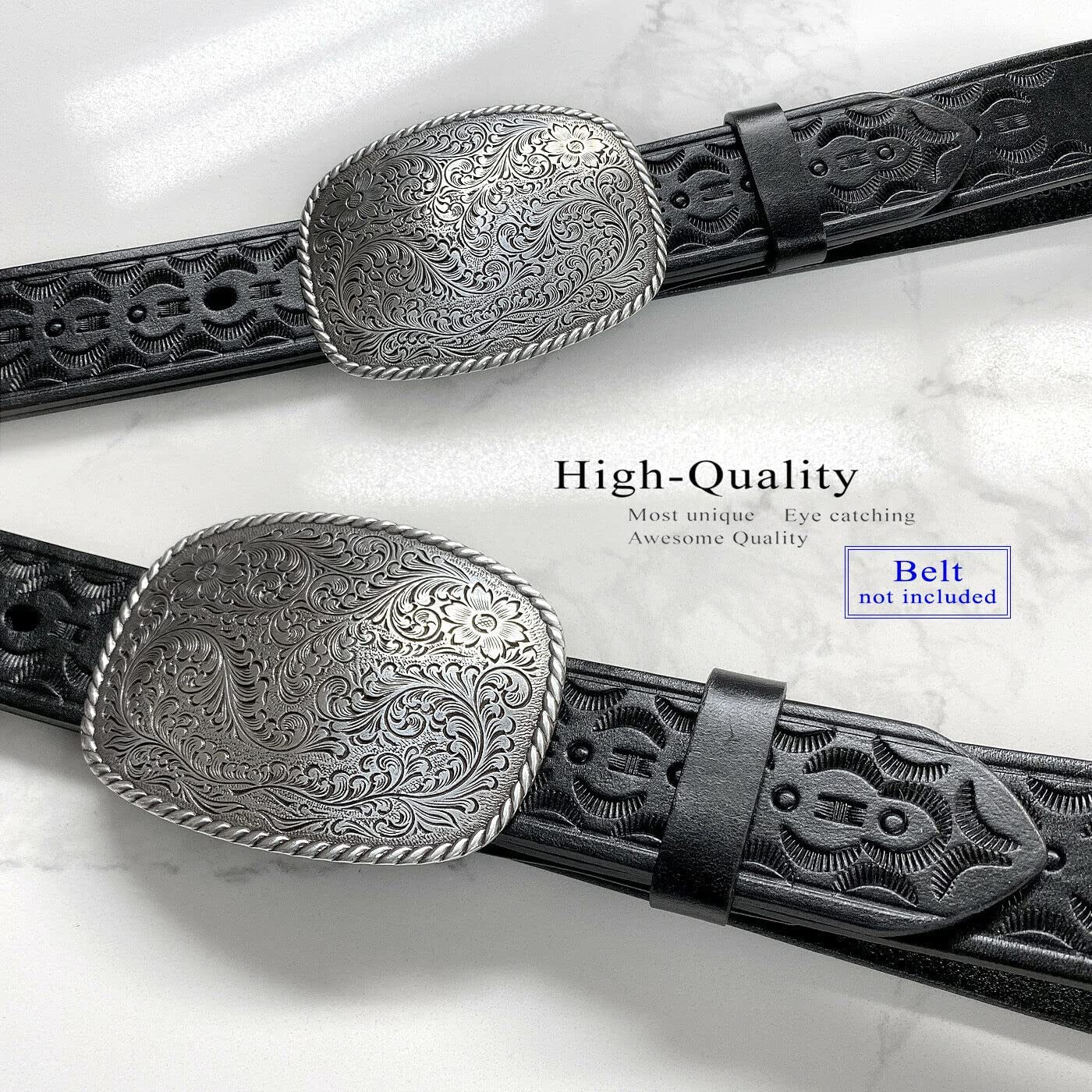 Western Antique Floral Engraved Rope Edge Design Belt Buckle Fits 1-1/2"(38Mm) Wide Belt Apparel & Accessories > Clothing Accessories > Belt Buckles Belts.com