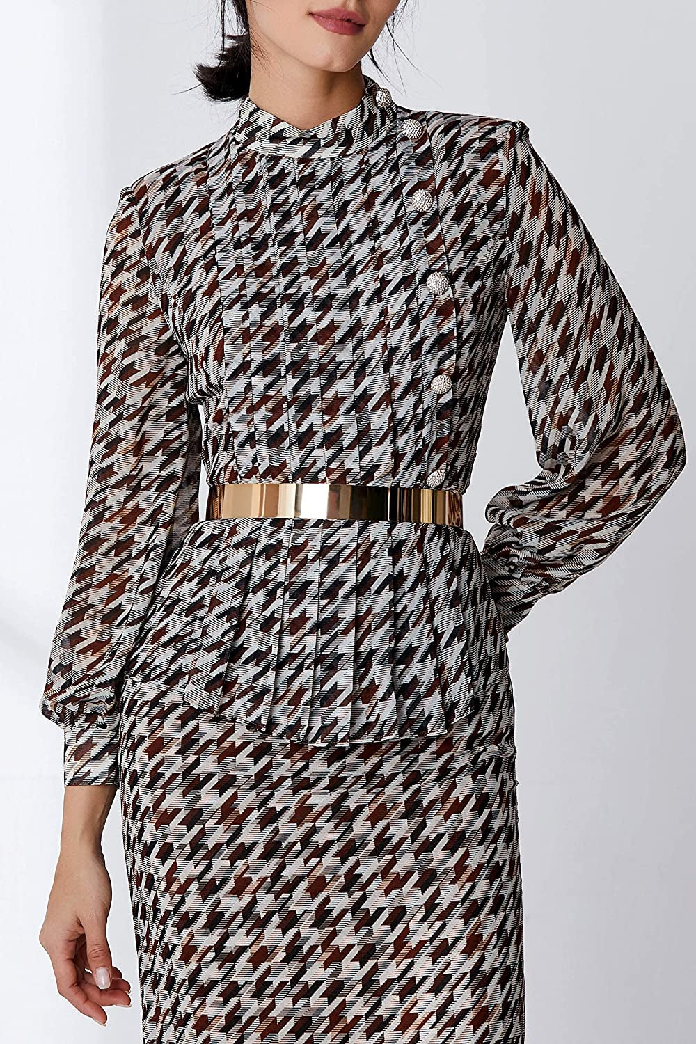 BABEYOND Metal Waistband Skinny Belt Adjustable Waist Strap Belt for Dress (Style-10-Gold, Large) Apparel & Accessories > Clothing Accessories > Belts KYLIE MAX