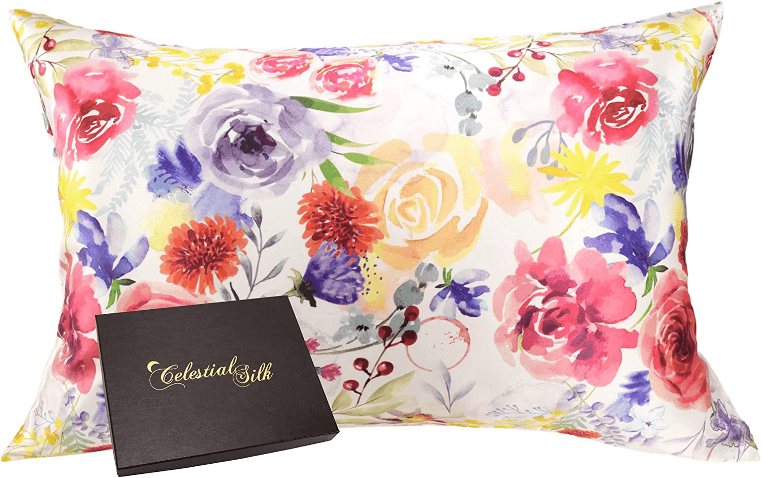 Celestial Silk 100% Pure Mulberry Silk Pillowcase Premium 25 Momme for Hair and Skin, Hypoallergenic Charmeuse Silk Weave on Both Sides - Hidden Zipper Closure (King, Vintage Pink) Arts & Entertainment > Party & Celebration > Gift Giving Celestial Silk Floral King