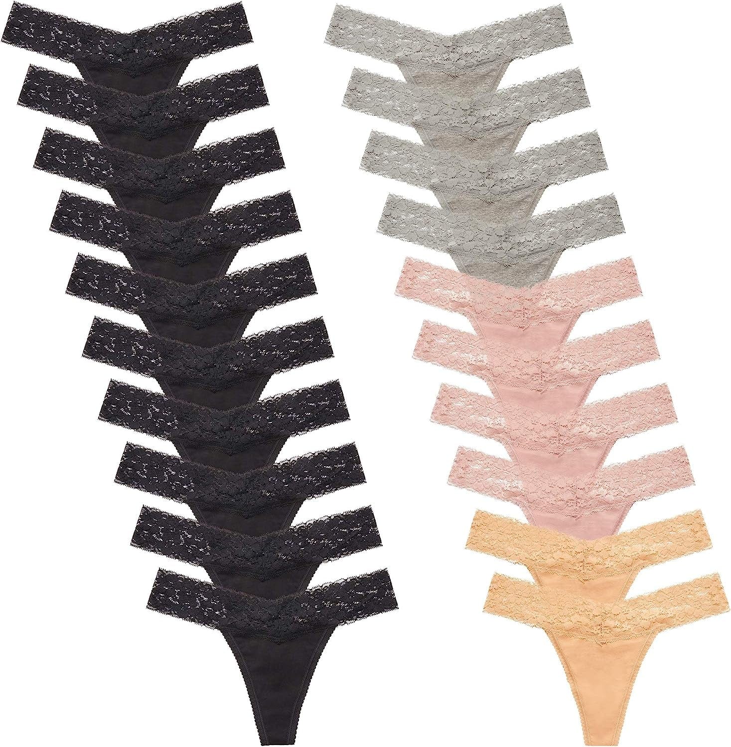 Ceseboo Thongs for Women Cotton Thongs Womens Thongs Panties 20 Pack - Multicolored H / Medium