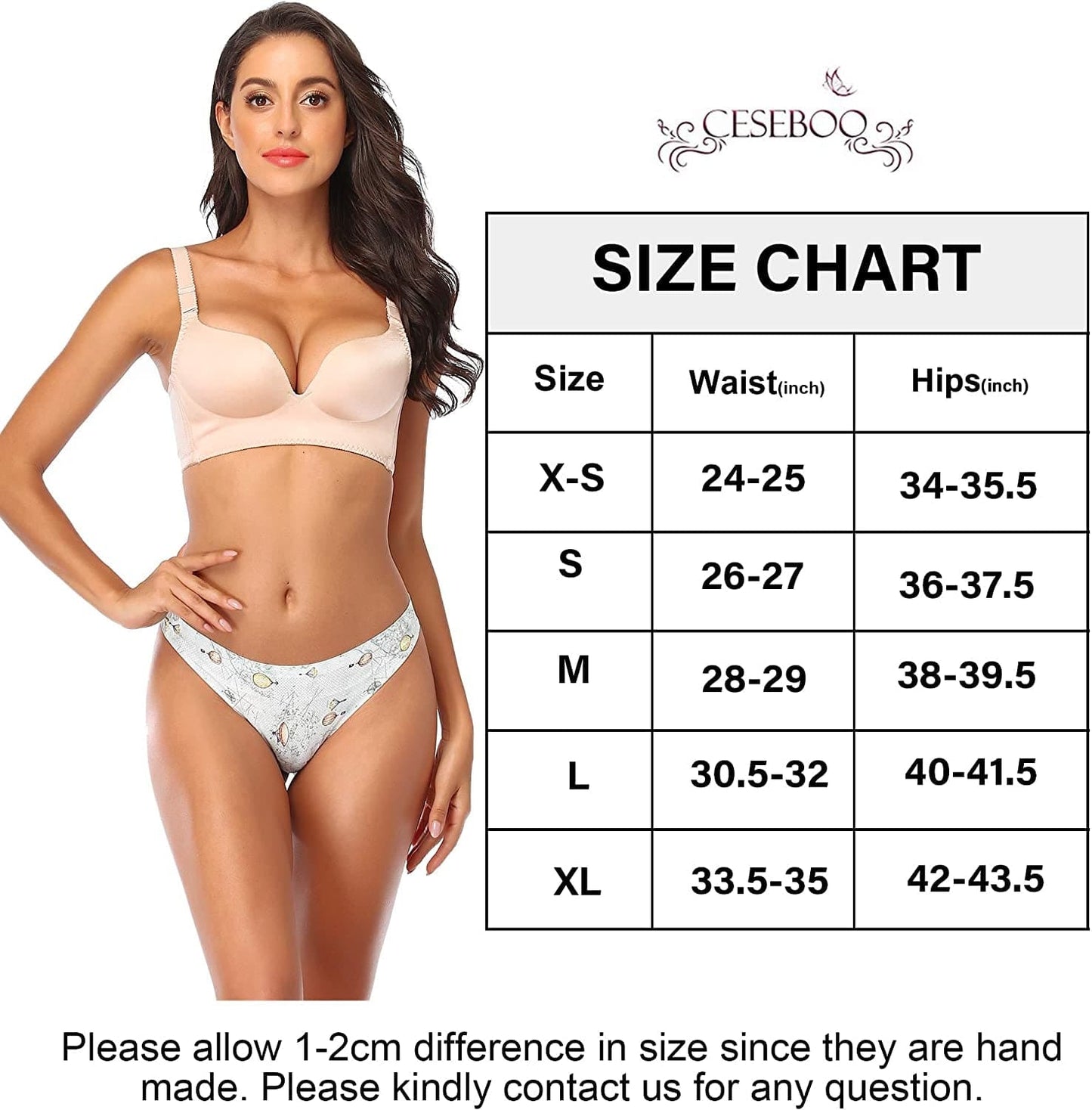 Ceseboo Thongs for Women Cotton Thongs Womens Thongs Panties